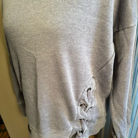 Pink Republic Navy Blue Lace-Up Sweatshirt - Picture 3 of 4